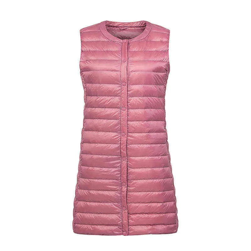 Bang Marque Ultra Léger Vers Le Bas Gilet Femmes Long Gilet Coupe-Vent Léger Chaud Gilet Femme Vers Le Bas Manteau Long Mince Sans Manches 211130