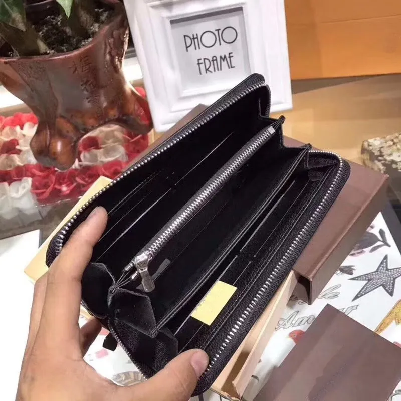 Fashion Designer Genuine Leather Zippy Wallet Womens Wallet Coin Purse Lady Long Wallets Fold Card Holder Passport Holder Women Fo274A