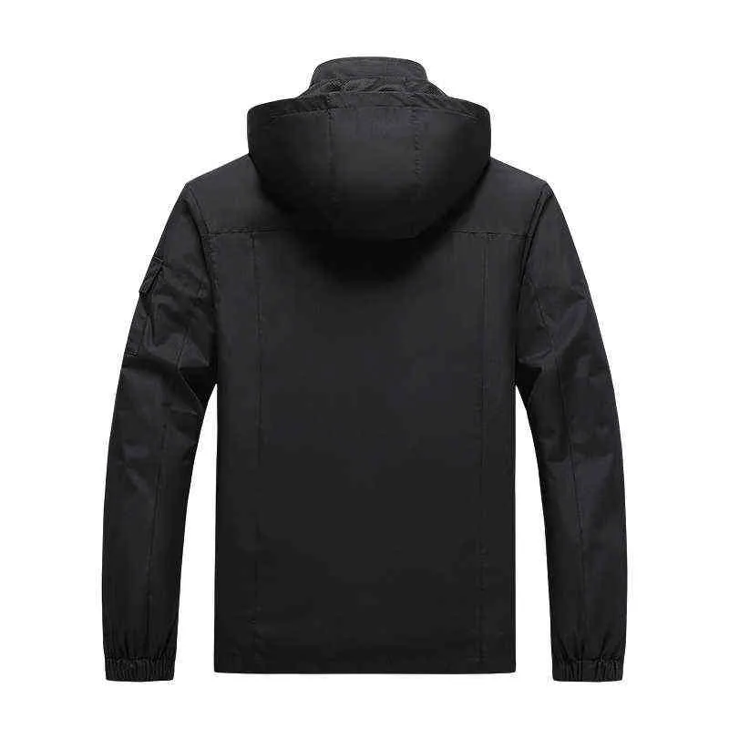 Plus Taille 7XL 8XL Veste d'été Hommes à capuche mince manteaux d'extérieur multi-poches respirant escalade coupe-vent vestes 211110