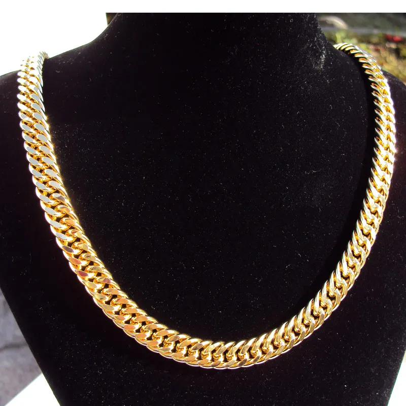 Model Thick Chunky 10MM L MIAMI LINK Chain HEAVY 18 k Solid Yellow Gold Necklace Men 24 275s