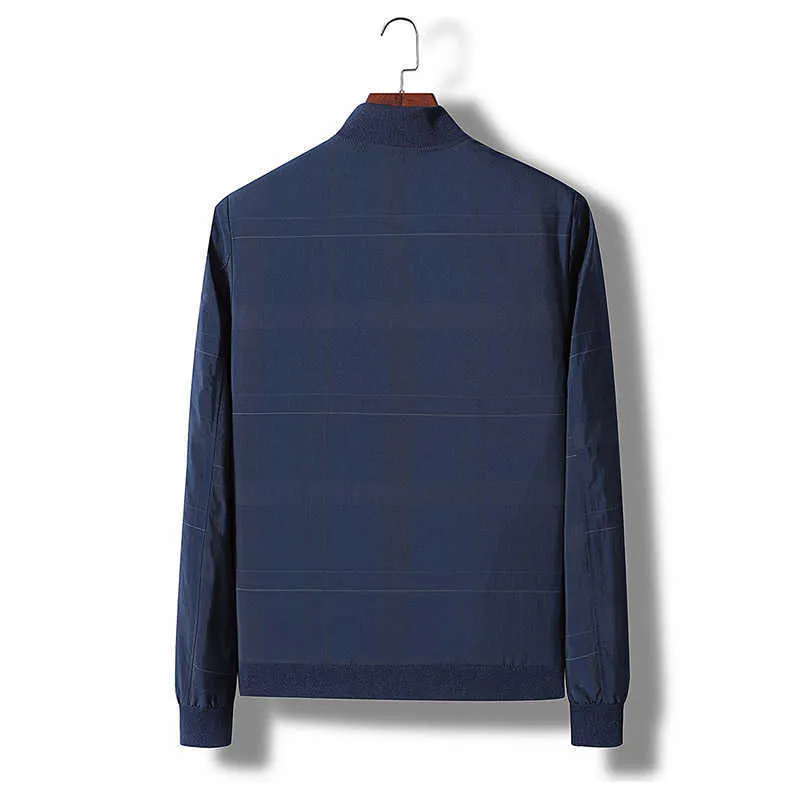 Men's Plaid Jakcet Plus Size Casual Baseball Jackets Men Windbreaker 2021 Spring Autumn Fashion Business Coats Mens Clothing 7XL X0710