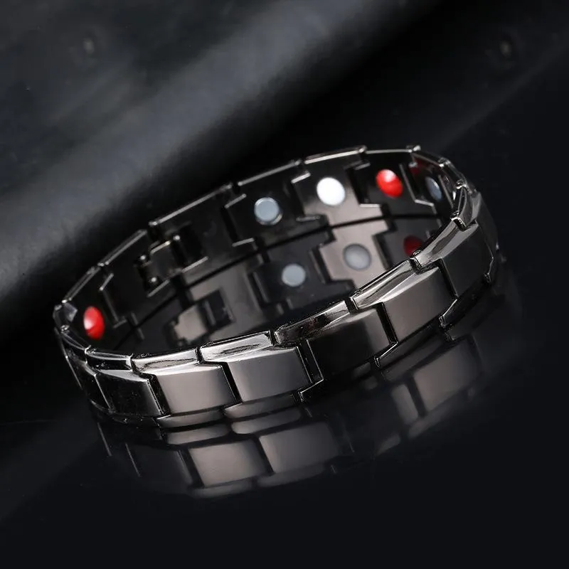 Outras pulseiras tratamento pulseira magnética saúde germânio estiramento jóias para homens e mulheres o presente ímã de aço inoxidável bra290x