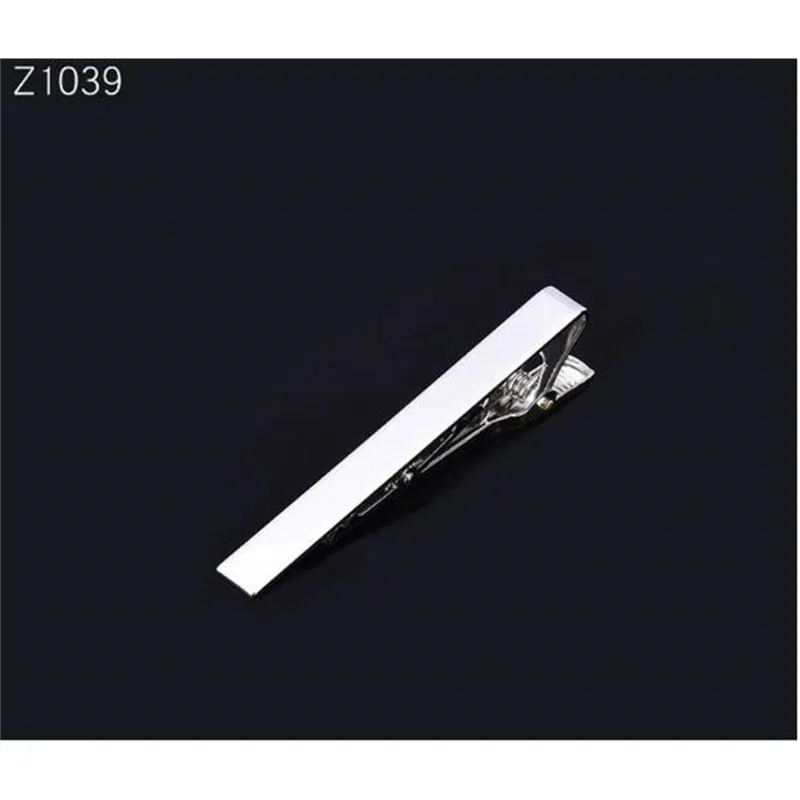 100 stks / partij Classic 58cm / 43cm Clips Koper Plating Bright Plain Pins Tie Bar Simple Business Mode Heren Sieraden