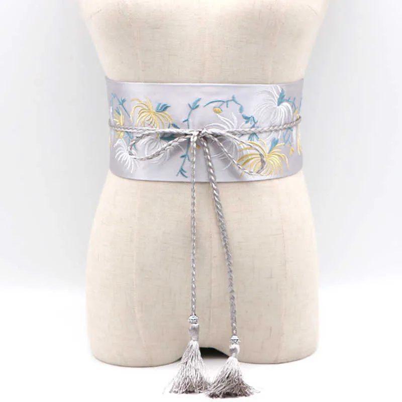 Women's Japanese Traditional Clothing Wide Waistband Vintage Fashion Print Yukata Obi Sash Tightening Clothing Accessories G1026