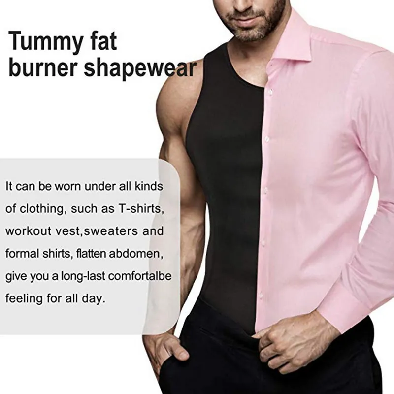 Herren-Shapewear mit Haken-Reißverschluss, verstellbare Bauch-Steuerweste, Taillentrainer zum Abnehmen des Bauches, Tank-Top, Kompressions-Körperformer, Fettverbrennung