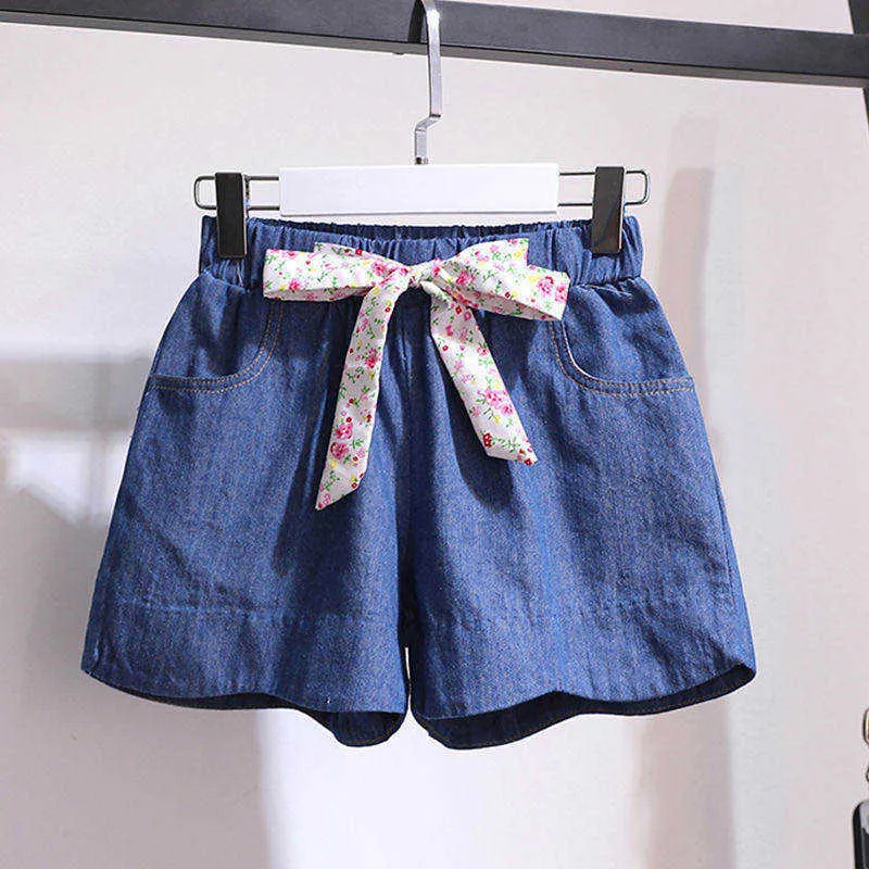 Mädchen-Kleidungsset, Sommer-Blumen-Hemd, Jeans, kurze Hosen, 2-teiliges Mädchen-Kleidung für Teenager-Kinder im Alter von 8 10 12 14 Jahren 2108044887234