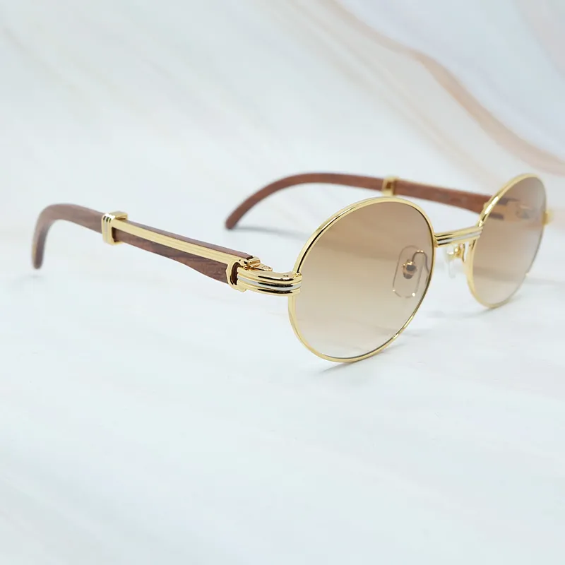 Houten Zonnebril Ronde Metalen Heren Accessoires Luxe Designer Carter Zonnebril Nieuwe Mode Decoratie Hele Eyewear2792