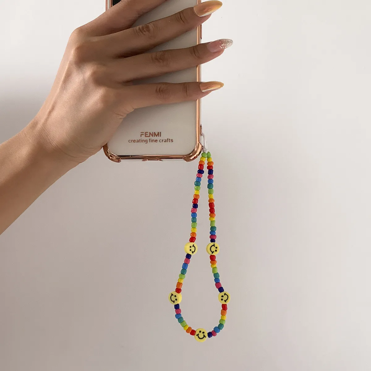 Sangle de téléphone mobile, perles chaîne de bijoux de perles pour accessoires de téléphone portable sac de contraste de couleur fraîche