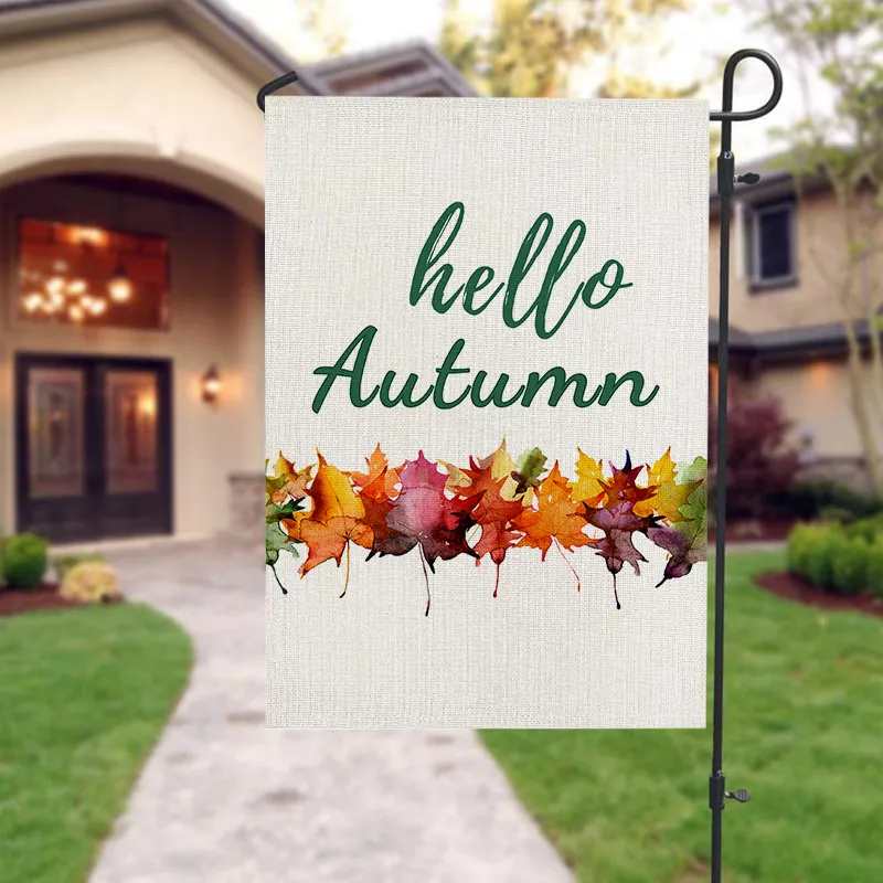 Halloween Garden Flag Autumn Pumpkin Tryckt Alfabet Garden Decoration Small Banner Festive Party Supplies2540215