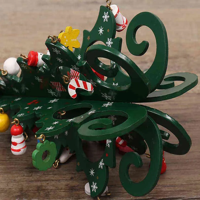 Weihnachtsbaum Kinder handgefertigt DIY Stereo Holz Weihnachtsbaum Szene Layout Weihnachtsdekorationen Ornamente H1112