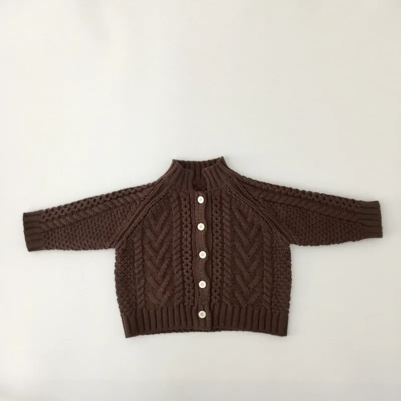 Детский свитер толстая линия кардиган пальто дети мальчик девушка одежда 210515