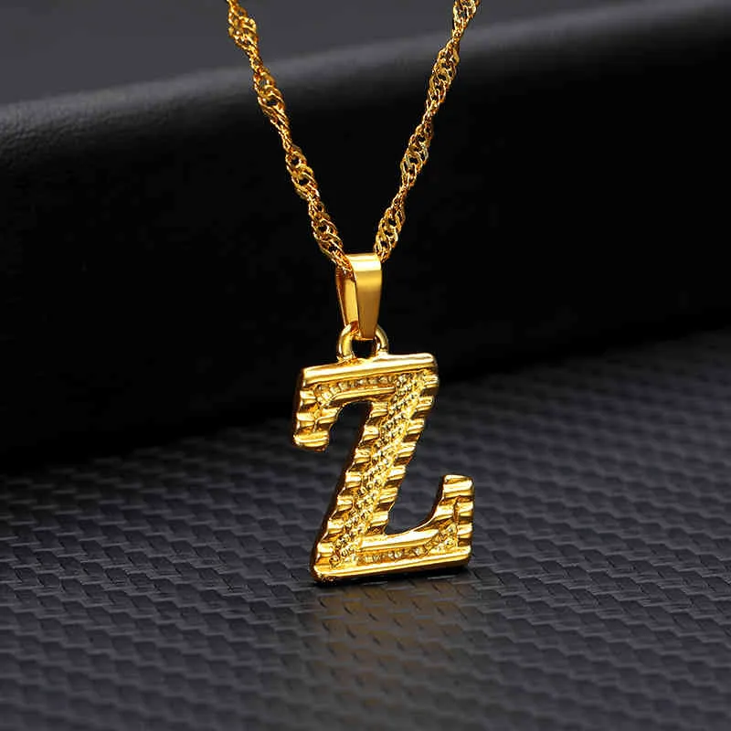 Neue Mode A-Z 26 Anfangsbuchstaben Anhänger Halskette für Frauen Gold Alphabet Kette Anhänger Halskette Schmuck Weihnachten Geschenke bijoux