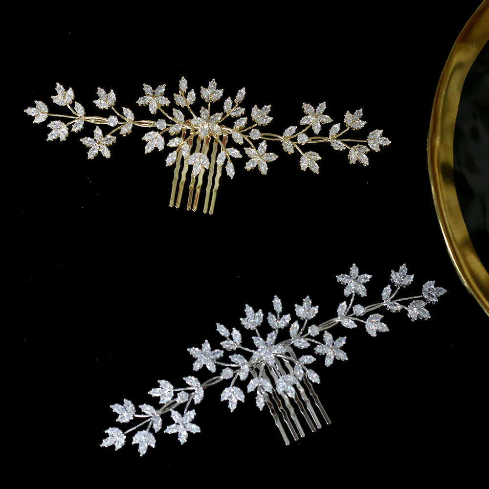 ASNORA High quality zirconia hair comb bridal jewelry headdress wedding hair accessories beauty salon accessories X0625