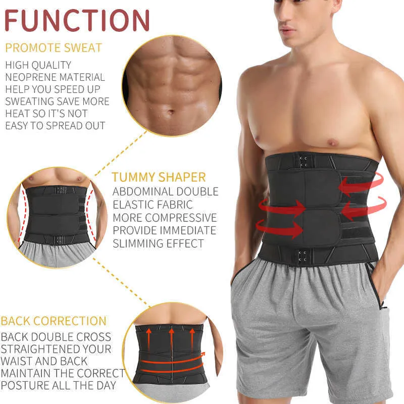 Men Waist Trainer Abdomen Slimming Body Shaper Belly Shapers Weight Loss Shapewear Tummy Slim Modeling Belt Girdle Sweat Trimmer