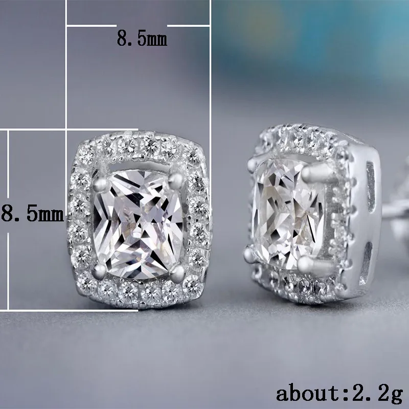 Cubic zircon Diamant örhängen Silver rosa guld kvinnor örhängen bröllop mode smycken present kommer och sandig