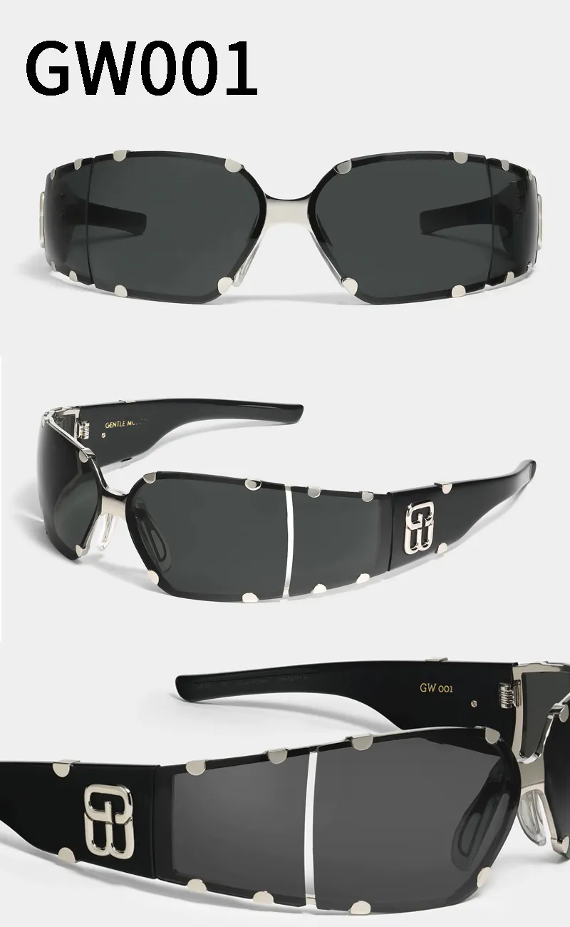 GM GW Series Okulary przeciwsłoneczne Men039s Women039s okulary przeciwsłoneczne 2021 Vintage Dekoracyjny projektant Uv400 Square Luksusowy przezroczysty Fashi6539877