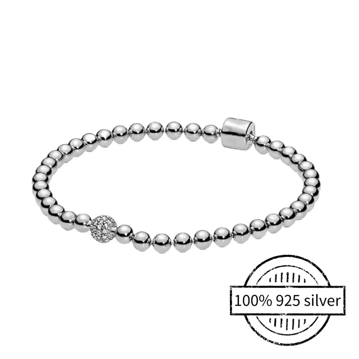 Damenschmuck-Armband aus 925er-Sterlingsilber, geeignet für Pandora-Perlen, DIY-Mode, klassisches Luxusgeschenk