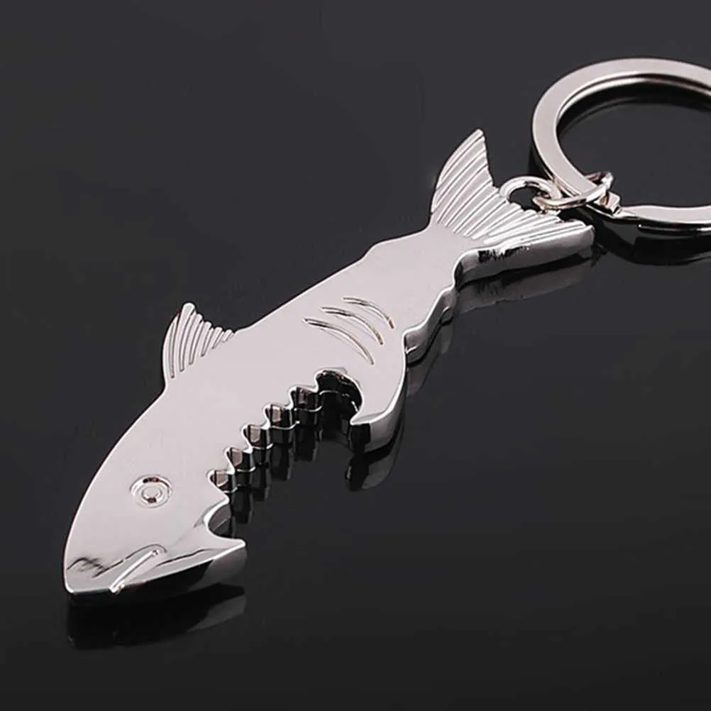 Neuer Hai-Flaschenöffner, Schlüsselanhänger, Zinklegierung, Bierflaschenöffner, Damen- und Herren-Schlüsselanhänger, einzigartiges kreatives Geschenk G1019