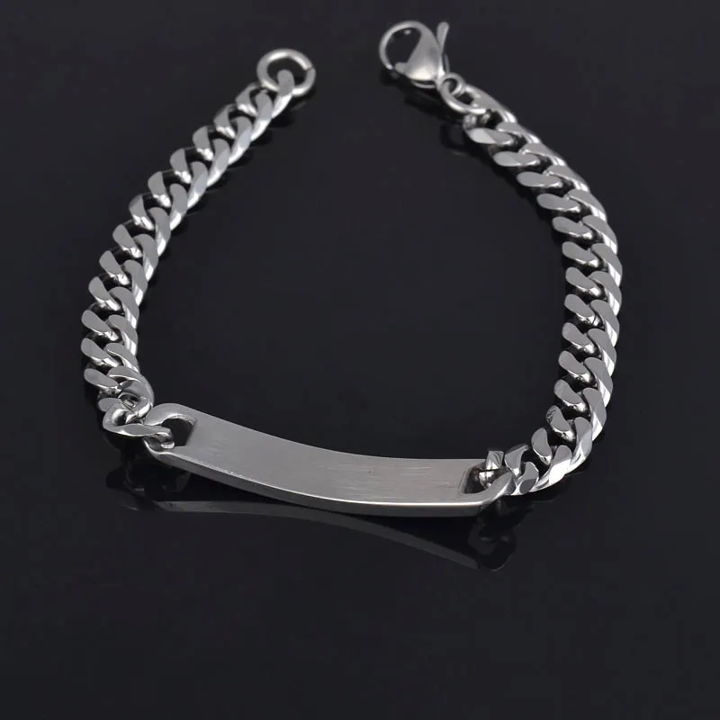 Bracelet en acier inoxydable pour hommes, couleur or, haute qualité, maillons de chaîne, bijoux à la mode, Bracelets d'identification, 8/10/15mm
