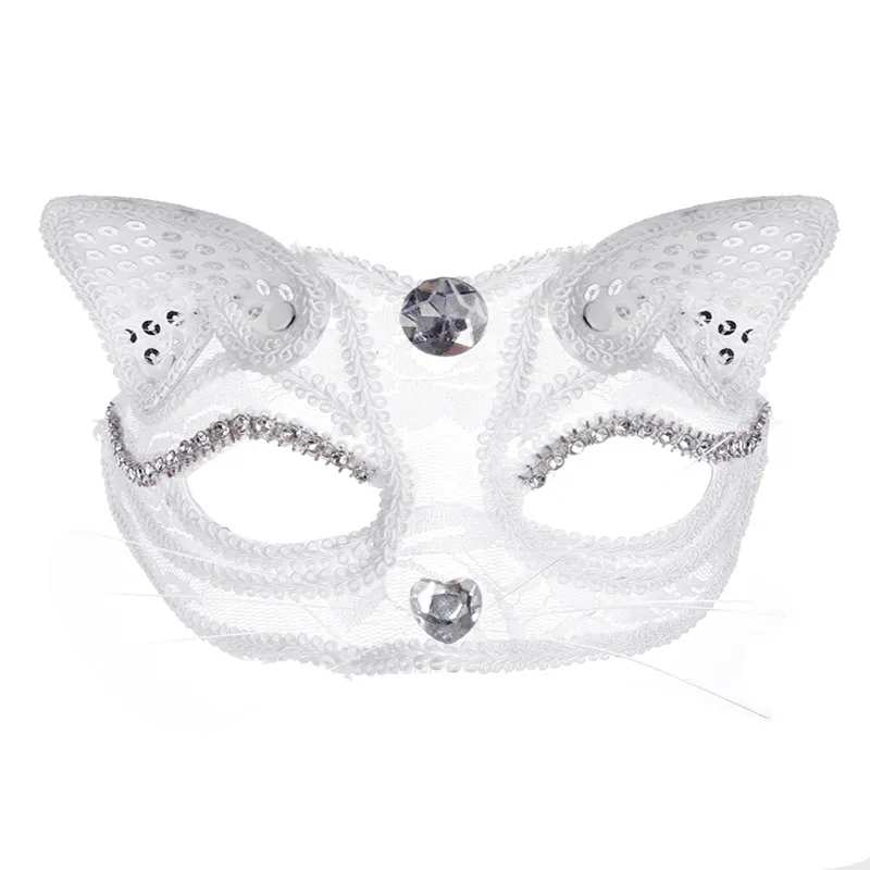 Spitze Katze/Gatto Maske für Frauen Halloween Ostern Karneval Party Kostüm Masken Maskerade Requisiten PVC Maske PD16003B