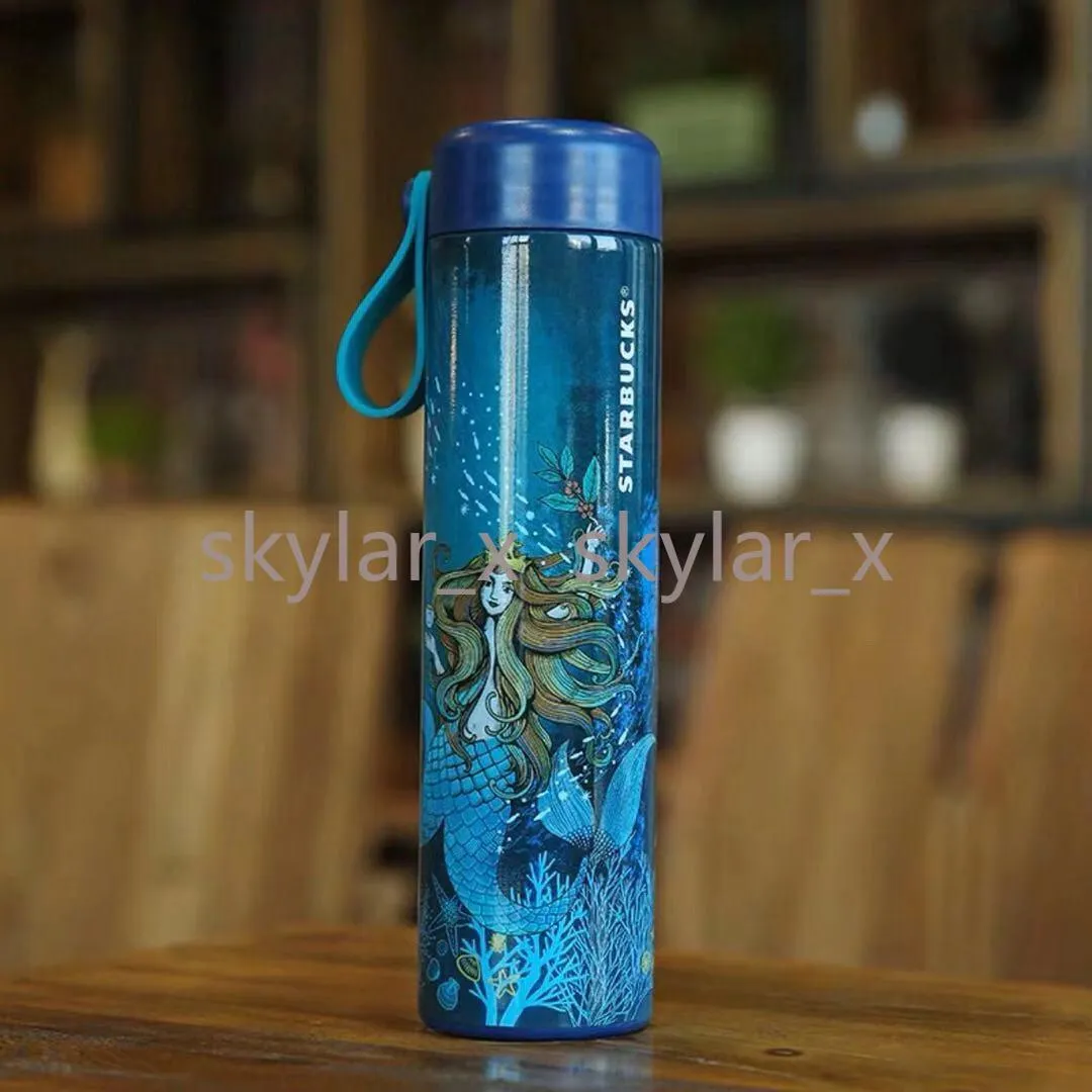 16OZ Starbucks Mermaid Thermos Mugs Vacuum Flasks Stainless Steel Cup Coffee Mug Travel Bottle2155