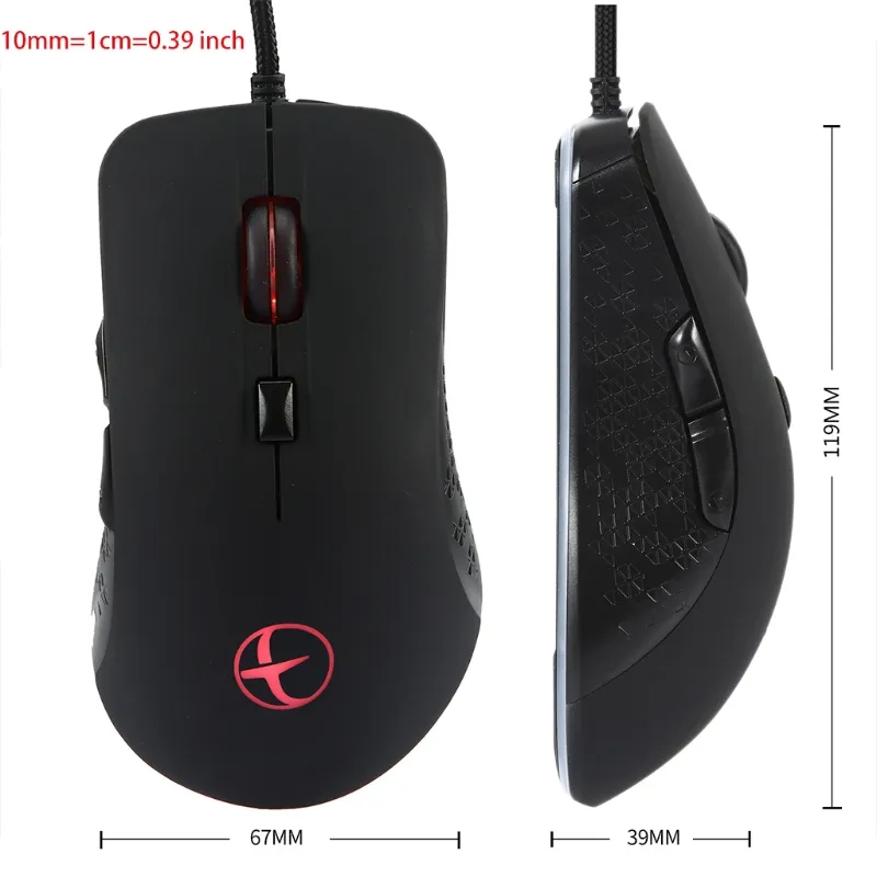 Mouse riscaldato riscaldato con cavo notebook portatile Programmabile 6 pulsanti Mouse da gioco Mouse regolabile da 2400 DPI Gamer1006165