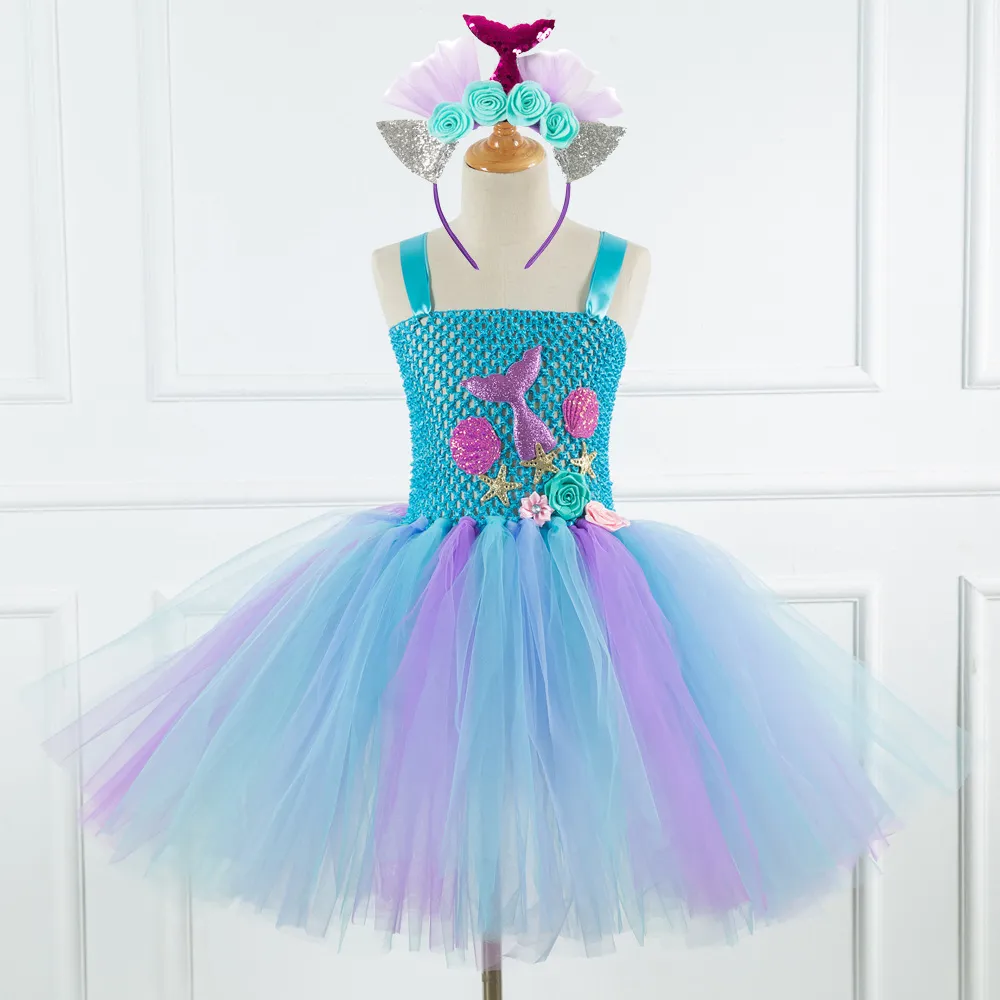 Kızlar Denizkızı Şeker Drkids Lipop Modelleme Frock Bebek Kız Performans Kostümleri Yaz Çocukları Doğum Günü Kıyafetleri X05092430120