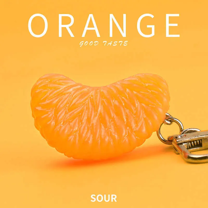 Imitation de mode Fruit Chain d'orange Strawberry Key Ring Femme Bijoux Carton Carton Car Sac à main chaînes G1019
