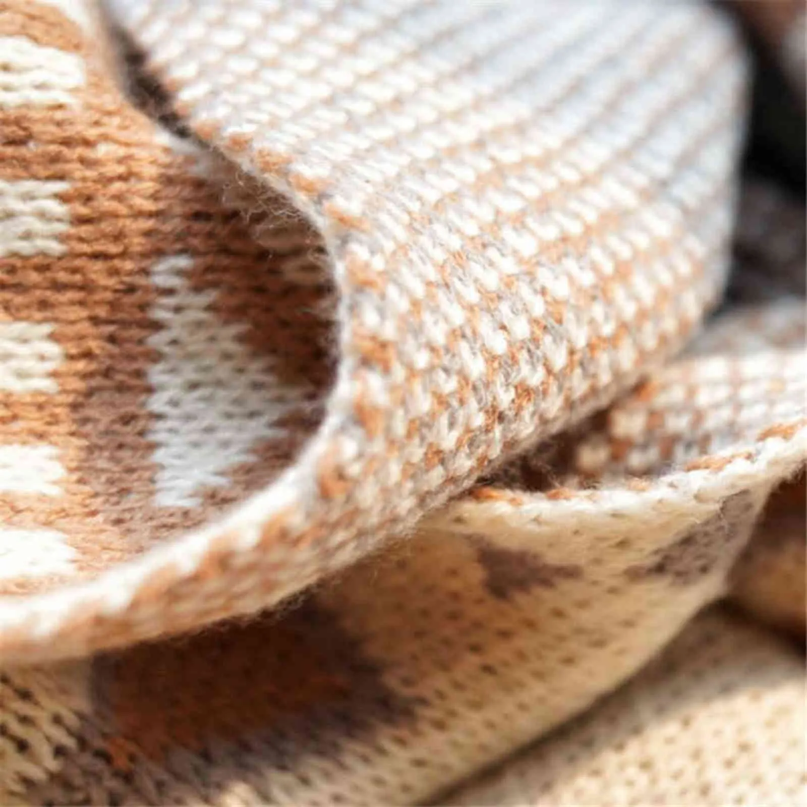 150cm Knitted Blankets Woolen Soft Bedding Crib Stroller Tassel Sherpa Quilt Travel Sofa Throw Thread 211105