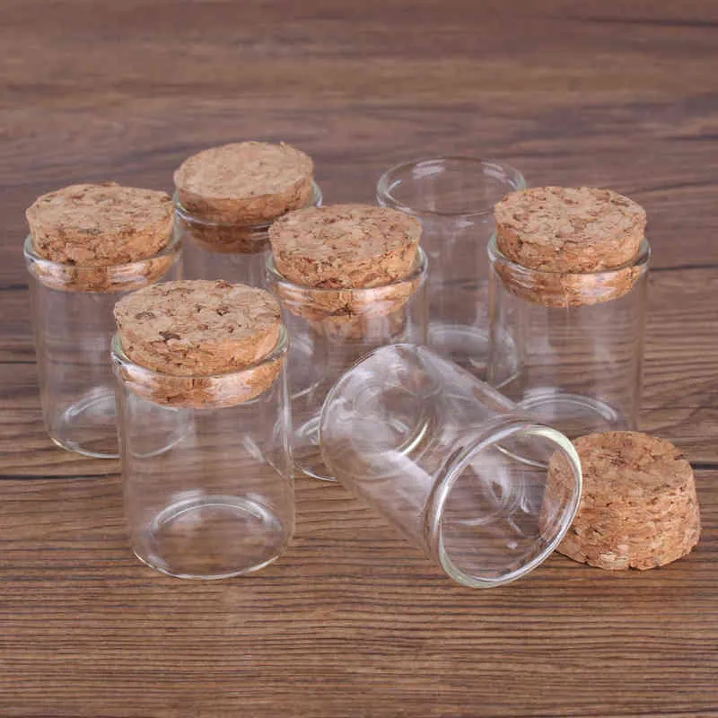 15ml 25ml 30ml 35ml 40ml 45ml 50ml 55ml 60ml 80ml 100ml Small Glass Test Tube with Cork Stopper Bottles Jars Vials 22010207F