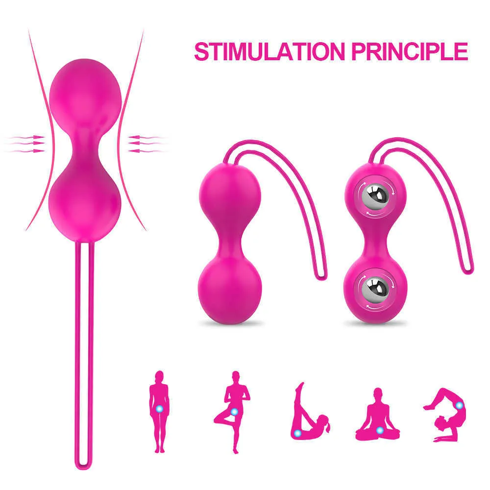 Articles de Massage 2 pièces/ensemble exercice de serrage du vagin l boule de Geisha vibrateur de Massage Silicone Kegel Ben Wa