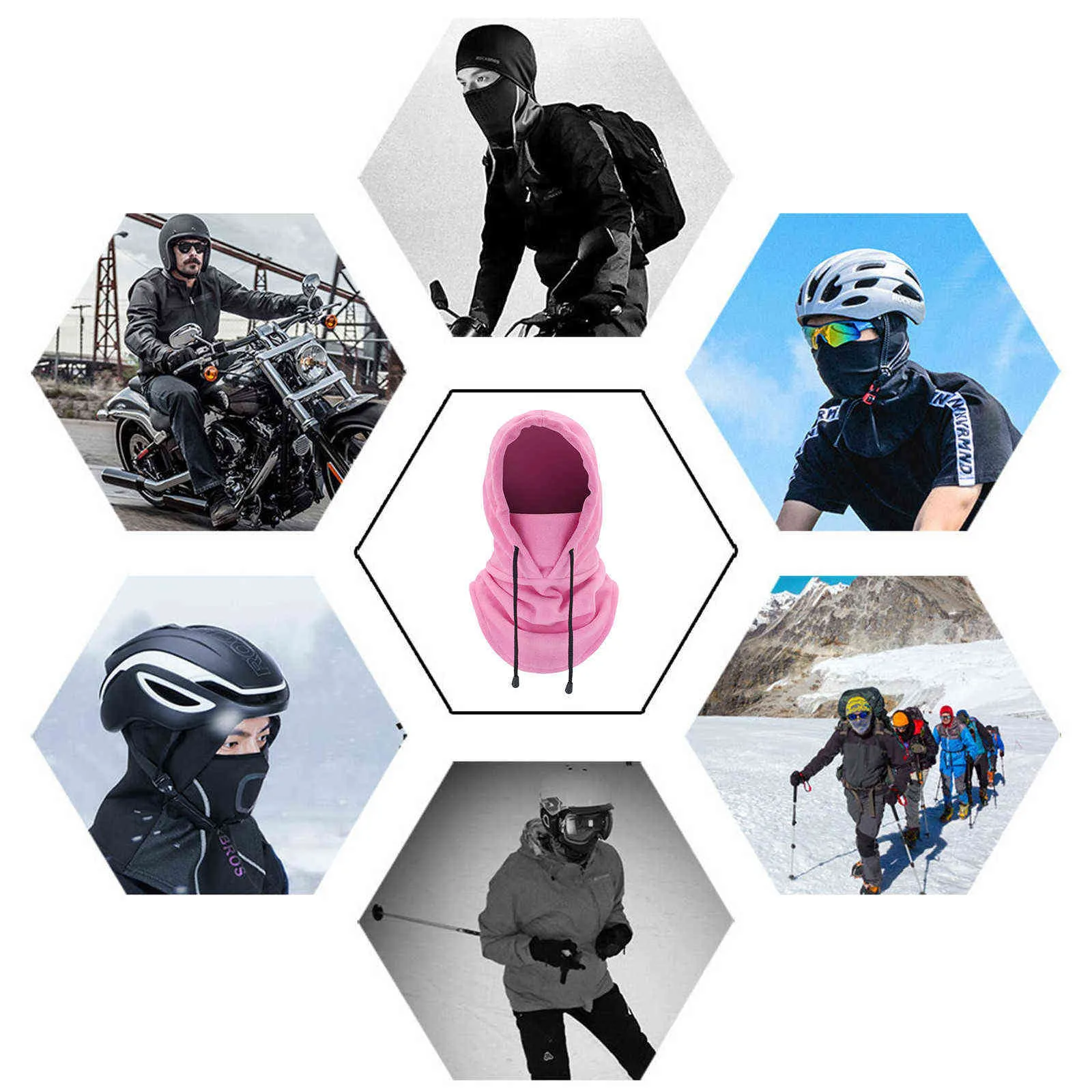 Inverno frio e À prova de vento chapéu rosto máscara esqui esportes ao ar livre espessura bib headgear pluma pelúcia tampa quente chapéu y21111