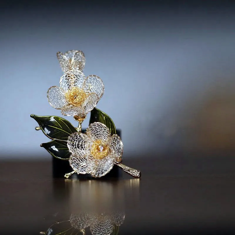 2021 bijoux faits à la main net fleur élégante fantaisie dame créative vintage broches broche
