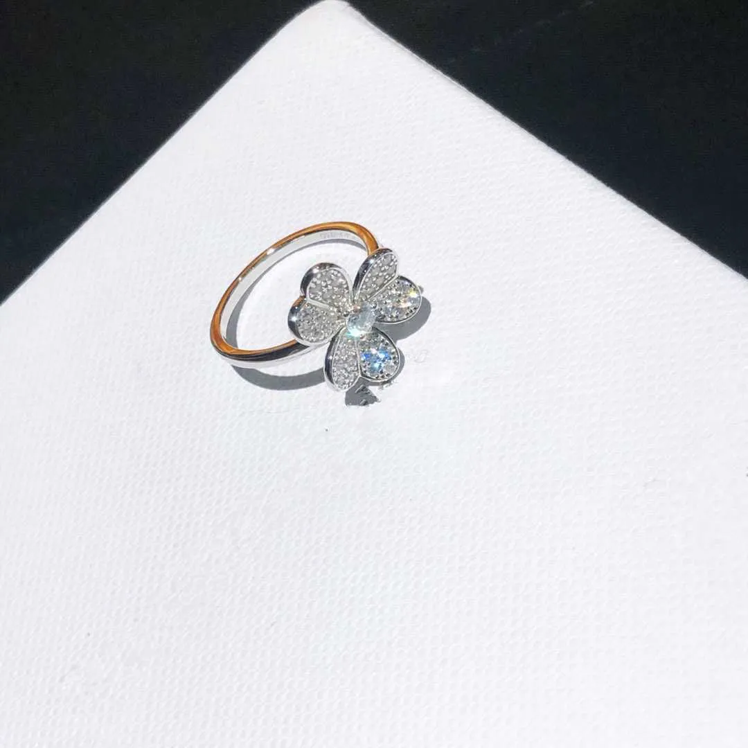 Pure 925 srebrna biżuteria dla kobiet Camellia Flower Rings Cz Diamond Pierinki Wedding Biżuteria zaręczynowy Rose Rose Pierścień luksus 1966909