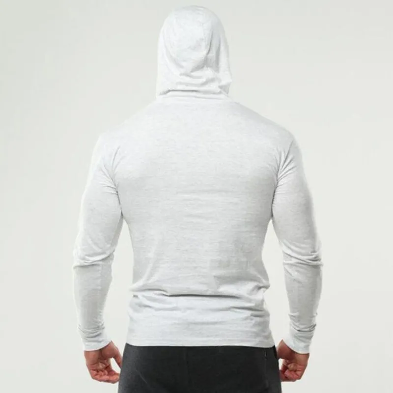 Herfst Gym Kleding Mens Lange Mouw T-shirts Hoody Bodybuilding Streetwear Fitness Training Trainingspak Mannelijke Fitness Silm Hoodies 210421