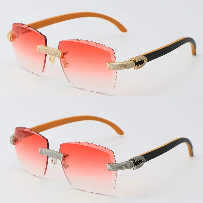 2022 Nowy metalowy man bez krawędzi męski okulary przeciwsłoneczne Oryginalne drewniane mieszanka mikro-diamentowa setek Kobieta słoneczne okulary męskie i żeńskie jazda F2994