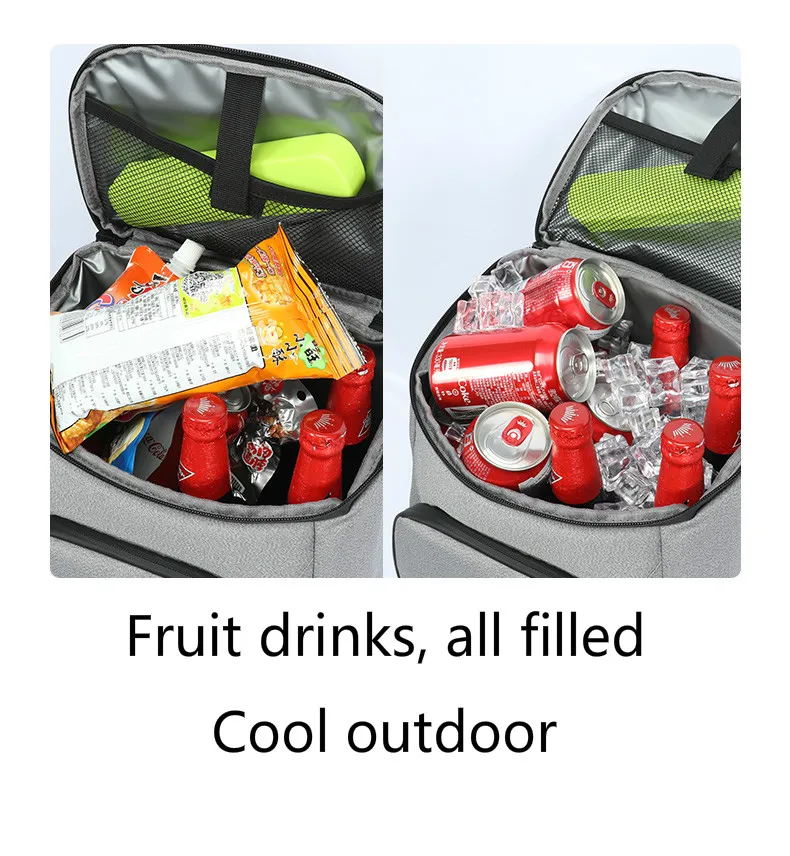DENUONISS Neue 30L weiche Kühltasche 35 Dosen 100 % auslaufsicherer Kühlrucksack 600D Oxford wasserdichte Picknick-Thermoisolierte Tasche186C