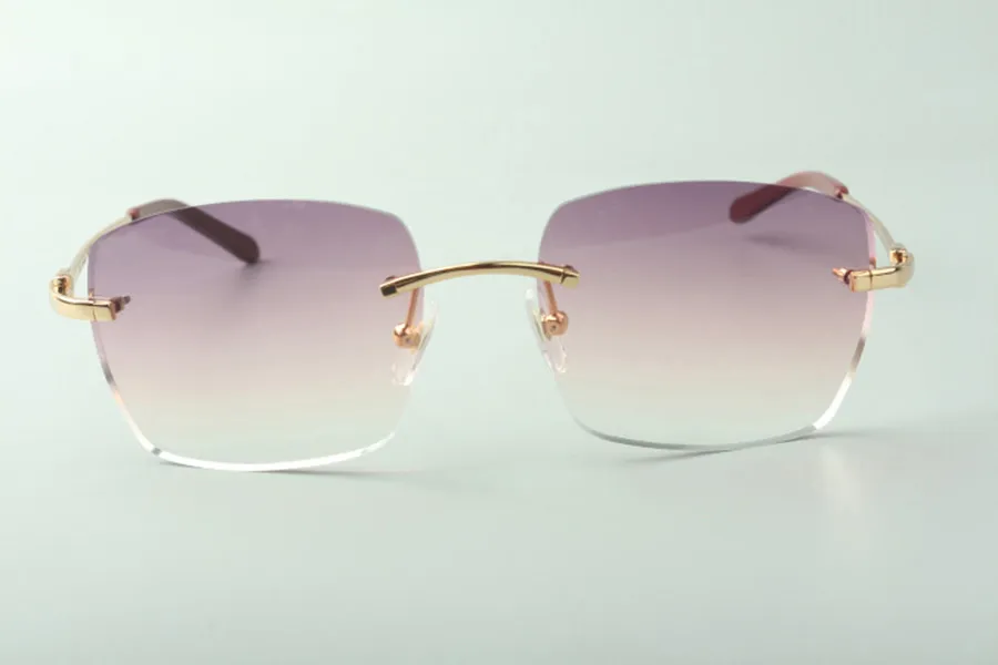 Todo 3524025 óculos de sol sem aro de metal óculos decorativos óculos de sol da moda masculina unissex design clássico moldura dourada224p