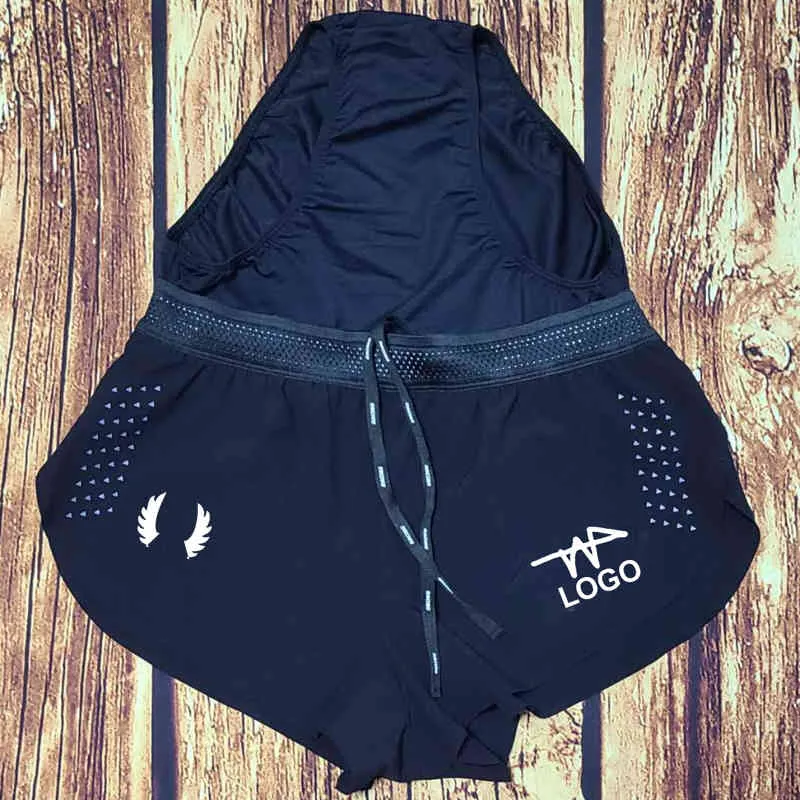 Pantalones cortos reflectantes de estilo corto para hombre, pantalones cortos deportivos para maratón de Calavera, traje de carreras rápido, pantalones de pista y campo personalizados 210329