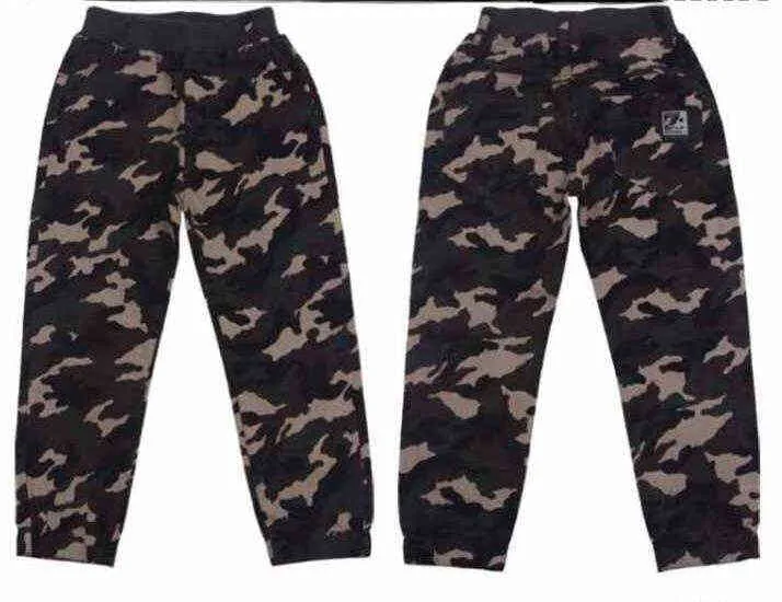 Camouflage Boys Pantaloni Pantaloni Casual Cotton Print Mid Elastic Waist Harem Kids Boy Bambini Blue Green Army 211103