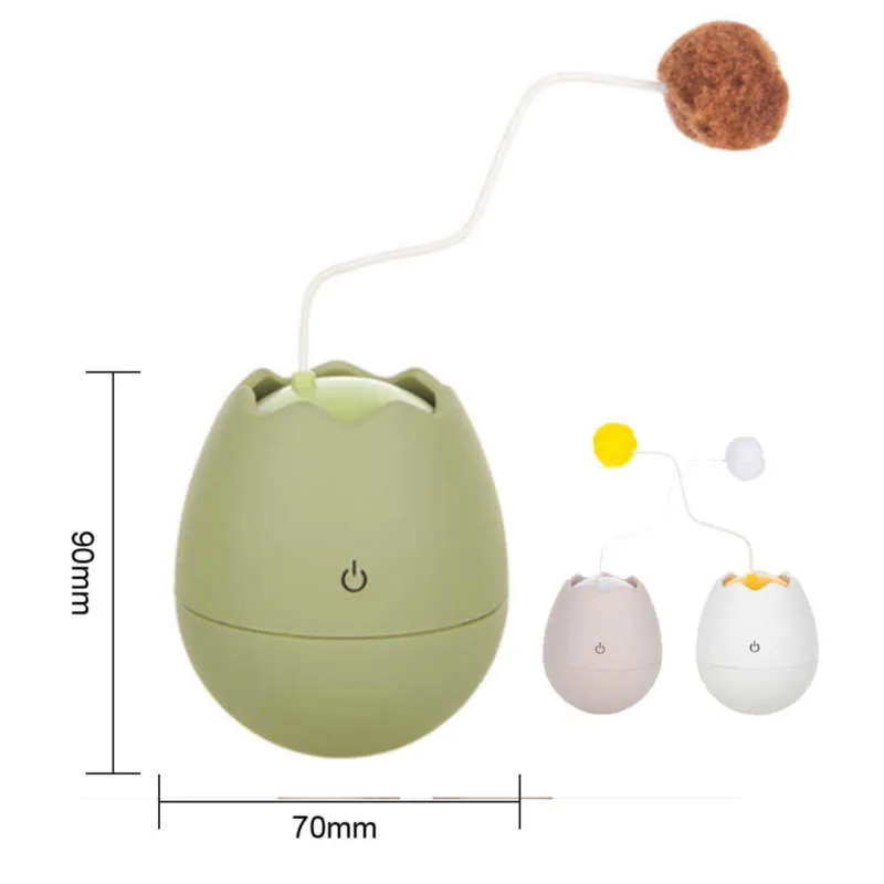 Cat Eggshell Rolling Ball Toy Catnip Interactive Funny Cats Stick Training Electric Rotating Tumbler Pet Automatic Toys Supplies 210929