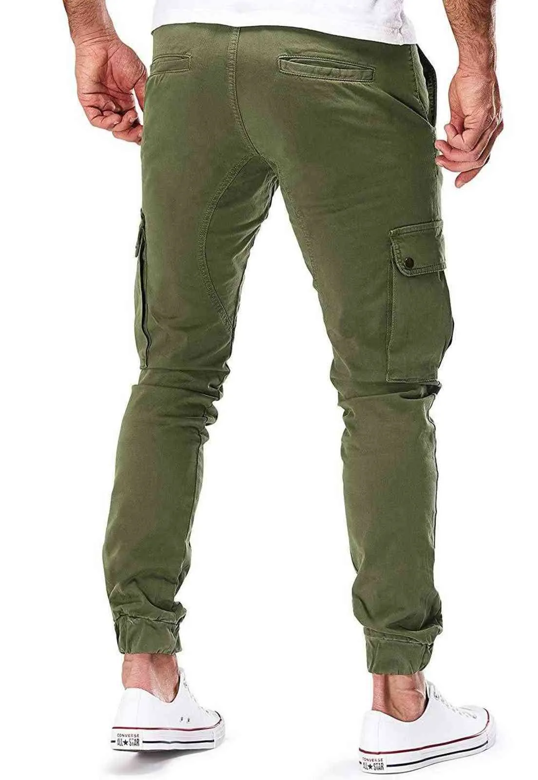 Men Cargo Military Pants Casual Skinny Trousers Joggers Sweatpants Multi-pocket Sportswear Male Tactical Hip Hop Pencil Pants 211201