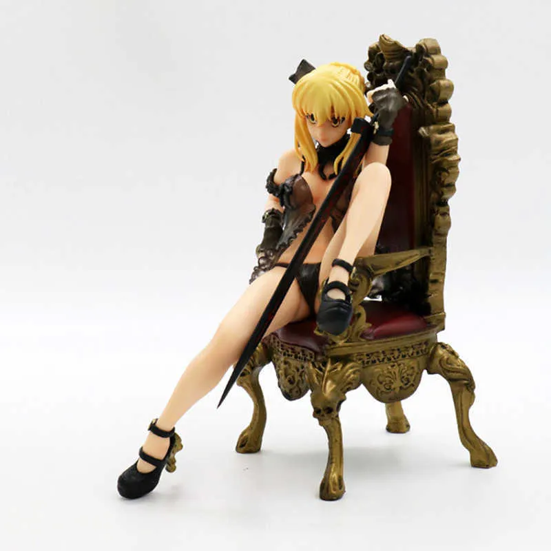 Japansk anime fatestay natt sabel förändra underkläder pvc action figur stativ anime sexig figur modell leksaker samling docka gåva q0727606333