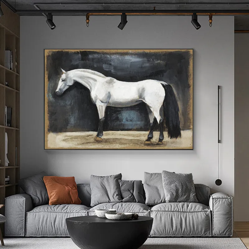Vintage Saudi Horse Poster Modern Animals Canvas Painting Prints Horse Wall Art Picture for Living Room Decor Cuadros No Frame319n