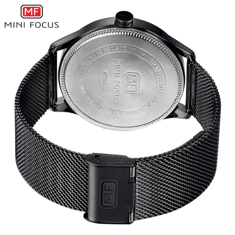 Stainless Steel Mesh Quartz Men Watch Top Wristwatch Fashion Casual Boutique Black Watches Relojes Waches Wristwatches2765