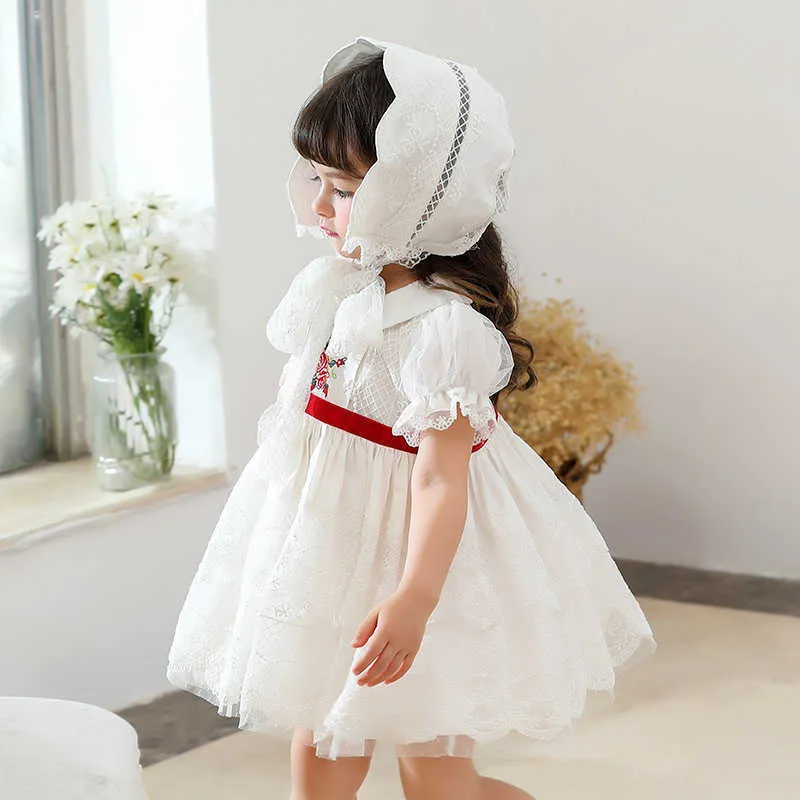 Marques robes espagnoles pour enfants fille lolita princesse vêtements infantile fête d'anniversaire robe blanche bébé filles boutique frocs 210615