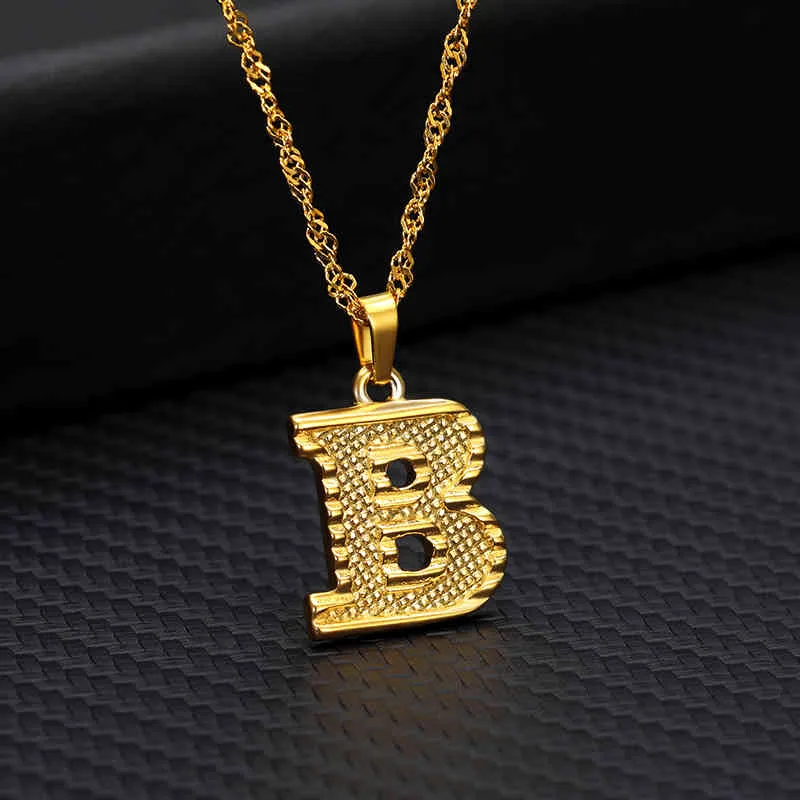 Nueva moda A-Z 26 letras iniciales colgante collar para mujer oro alfabeto cadena colgante collar joyería regalos de navidad Bijoux