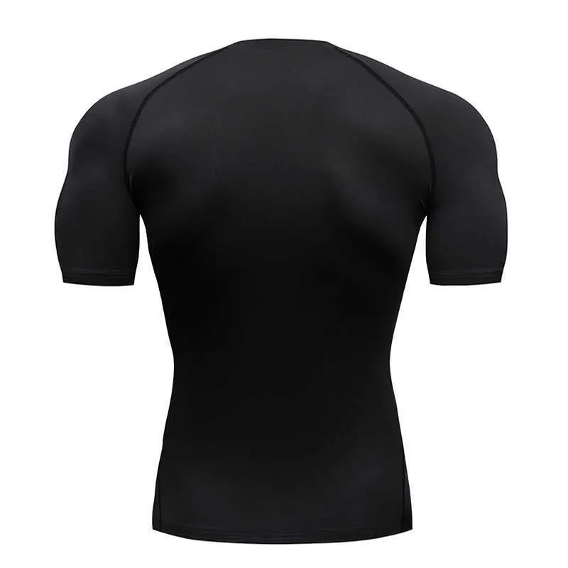 Tops masculinos camisetas fitness camisa de manga curta cor sólida t-shirt collants respirável bodybuilding roupas muscular camisa 210629