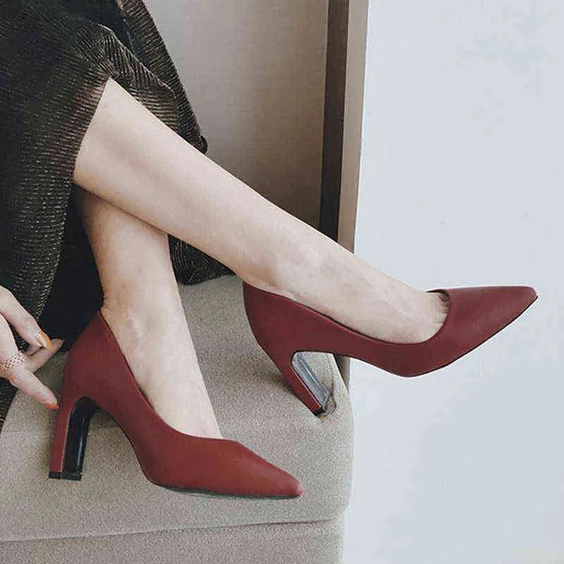Scarpe eleganti Zapatos de vestir para mujer calzado de tac￳n superalto puntiagudos n￡uticos color negro 8424N talla grande 220309