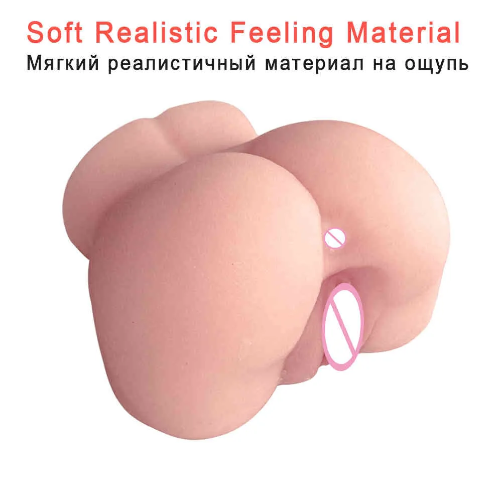 Realistischer Arsch 3d Silicon Vagina Anal künstlicher Muschi Doppelkanäle Anus Erwachsene Sexspielzeug für Männer männlicher Masturbator Sex Shop Q04195866380